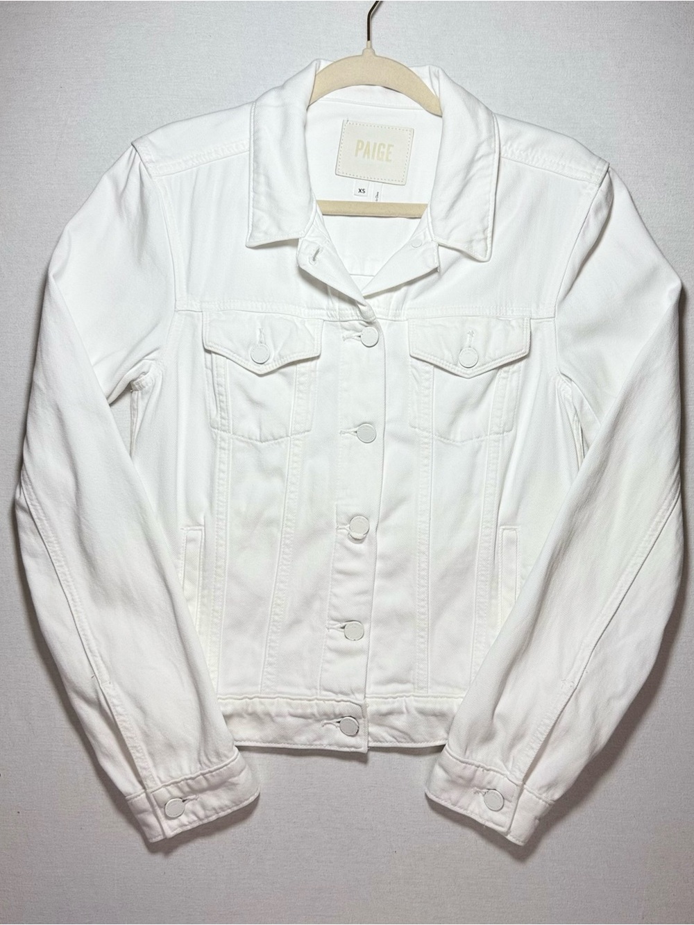 PAIGE White Denim Trucker Jacket - Picture 1 of 10